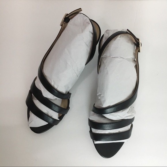 Naturalizer Womens Black Leather Strappy Taimi Dress Sandals Low Heels Shoes 8.5 - Picture 3 of 10